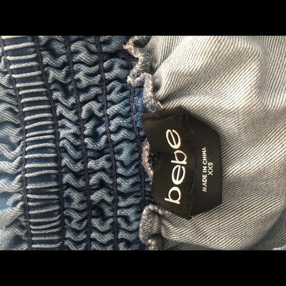 Bebe Denim Crop Top. Size XXS - Picture 5 of 5